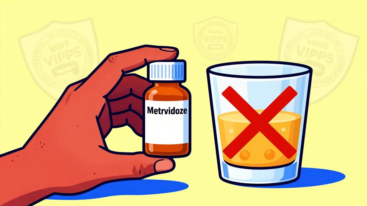 Art showing medication safety and avoiding alcohol interaction