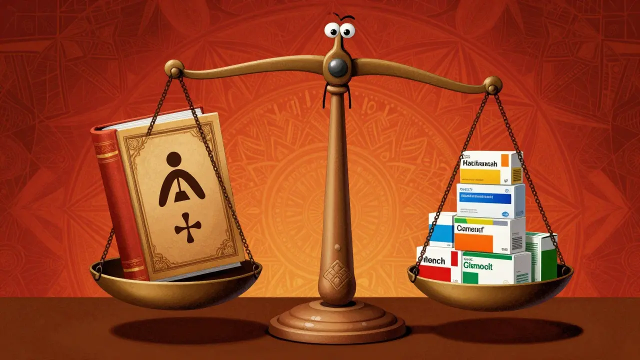 Groovy scale balancing patent books and generic medicine
