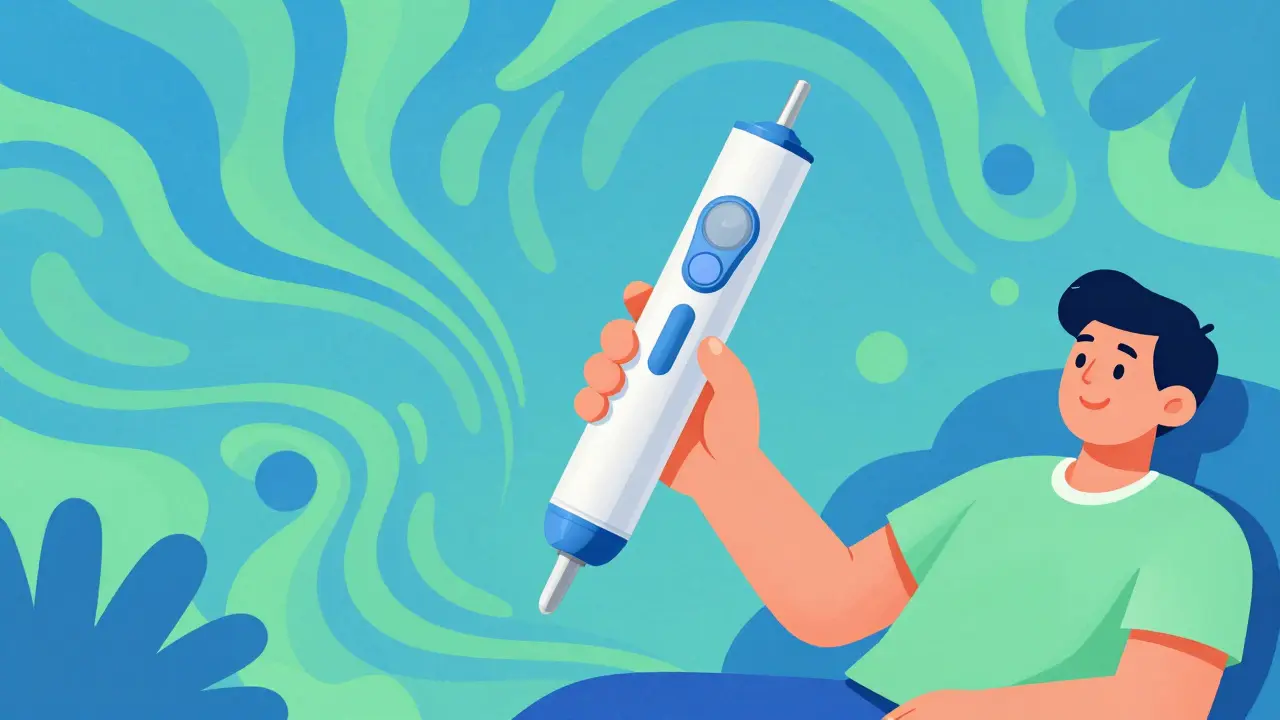Retro illustration of single easy-to-use combo medical device