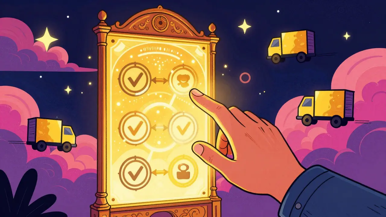 Stylized graphic of a secure, glowing digital portal for safe medicine orders